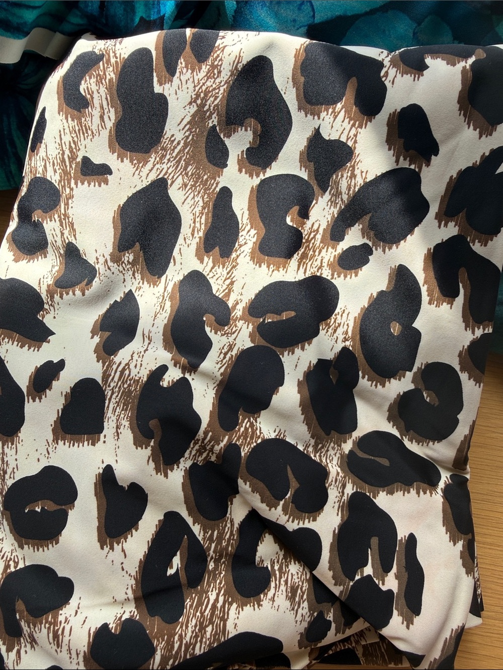 Matte nylon leopard print swim fabric, fabric by the yard